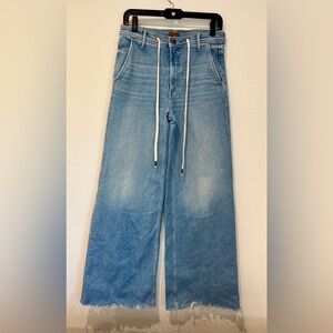 Mother Jeans Womens 27 The Drawn Undercover Prep Heel Fray Wide Leg Distressed